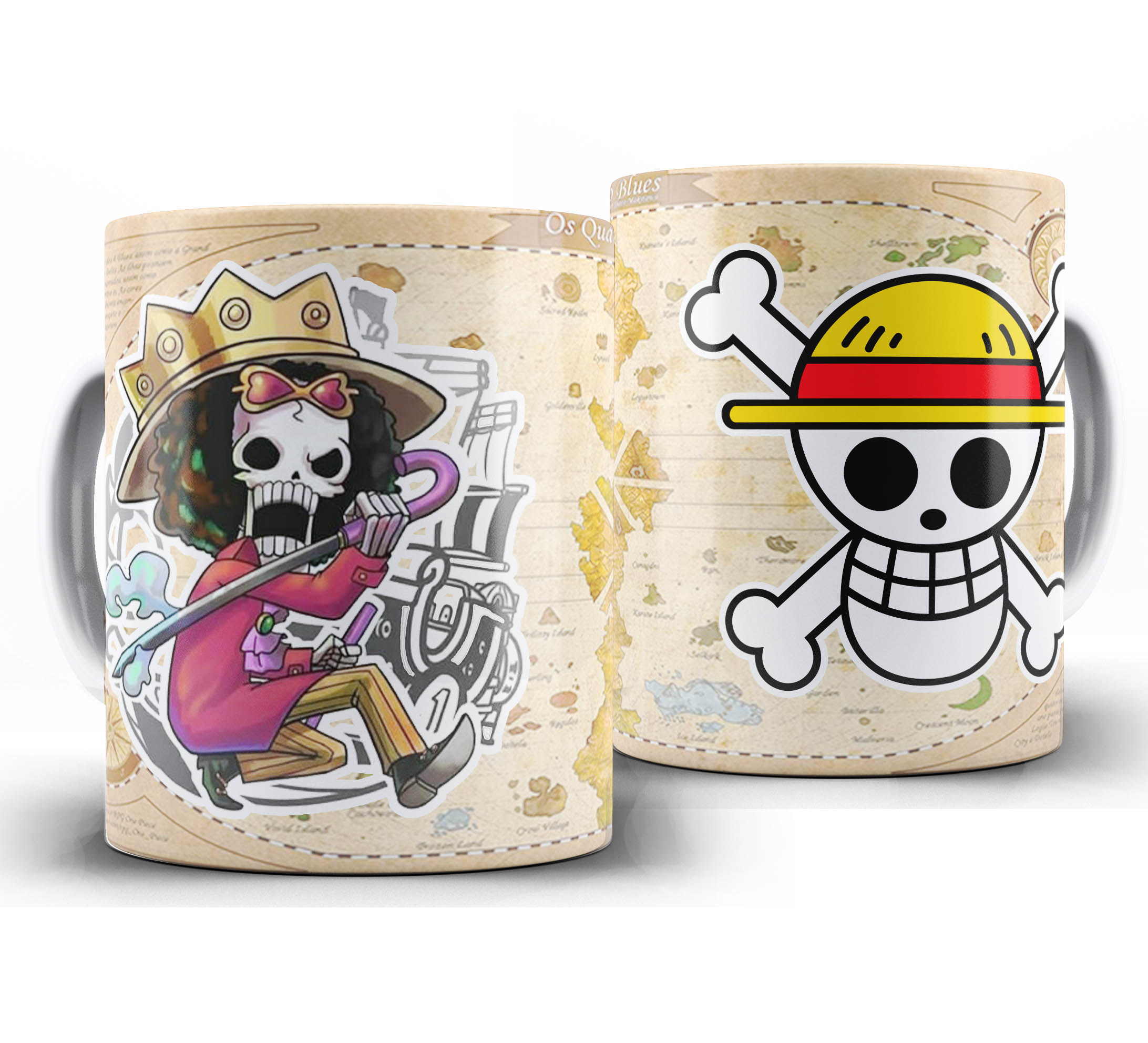 Caneca Anime - One Piece Chibi - Chapeu de Palha - Brook